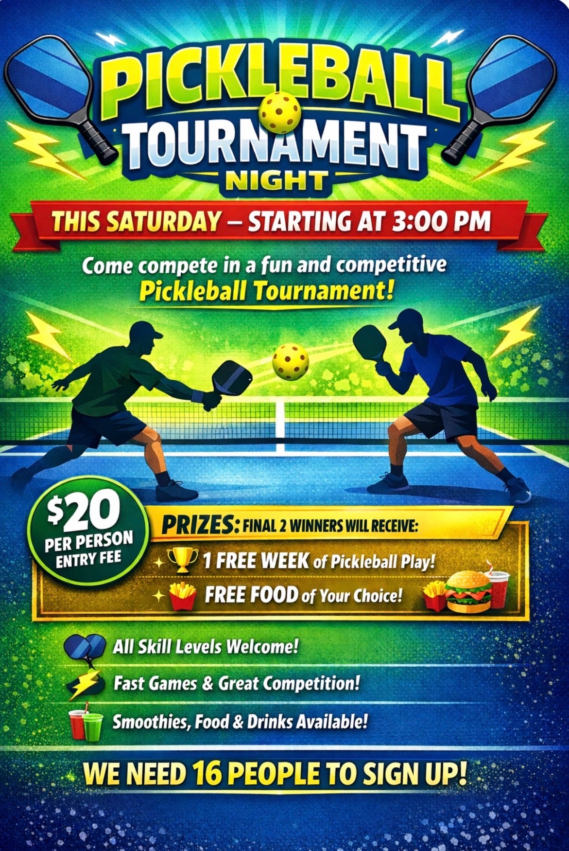 SATURDAY PICKLEBALL TOURNAMENT